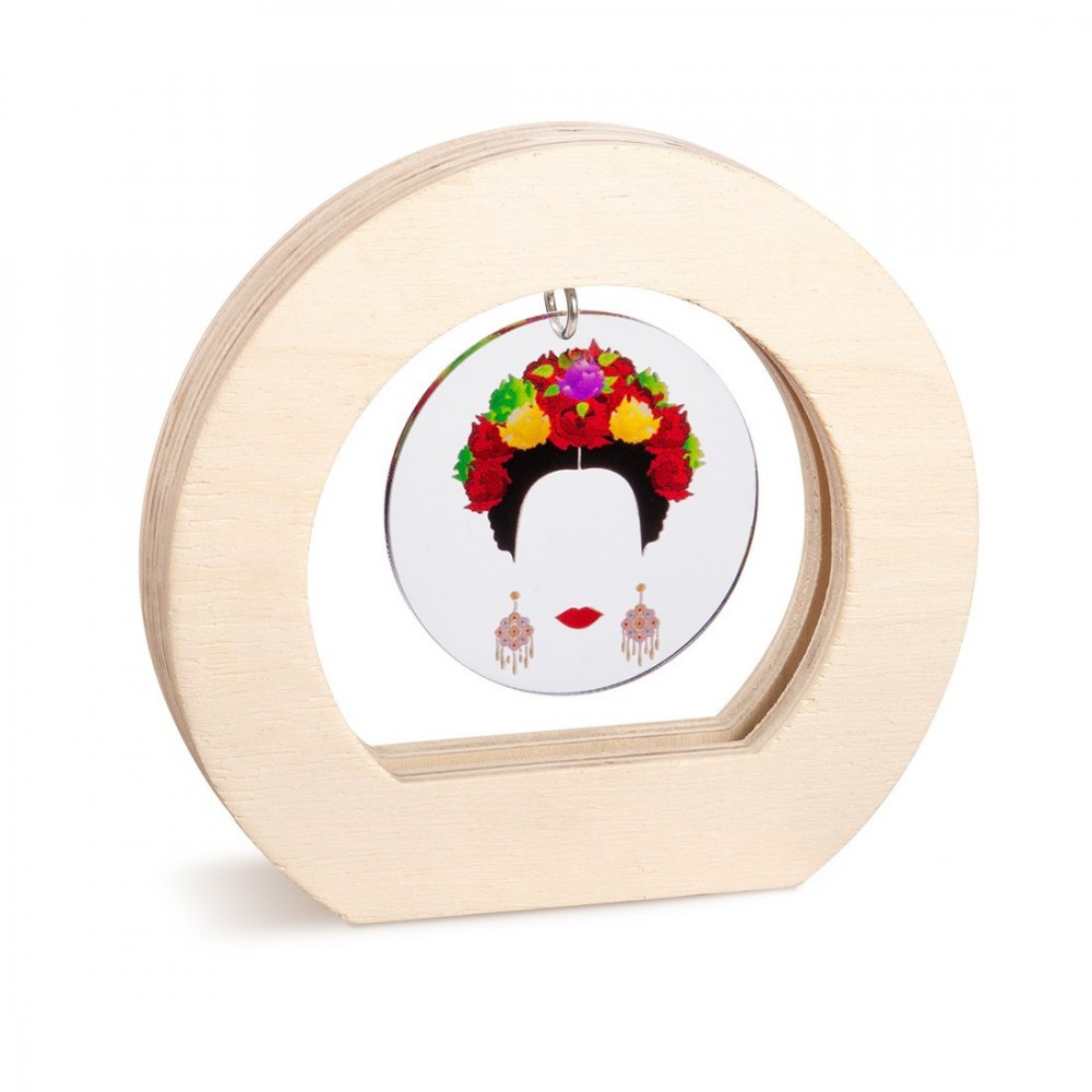 Ξύλινο Οβάλ Καδράκι με Plexi 