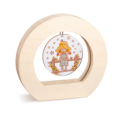 Ξύλινο Οβάλ Καδράκι με Plexi