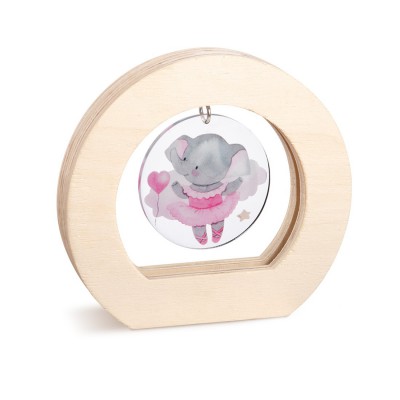 Ξύλινο Οβάλ Καδράκι με Plexi