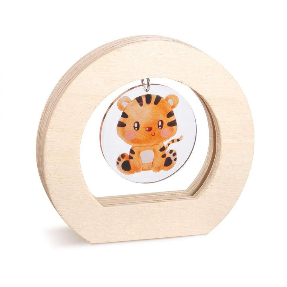 Ξύλινο Οβάλ Καδράκι με Plexi 