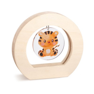 Ξύλινο Οβάλ Καδράκι με Plexi