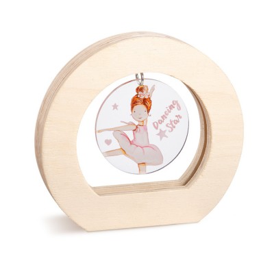 Ξύλινο Οβάλ Καδράκι με Plexi