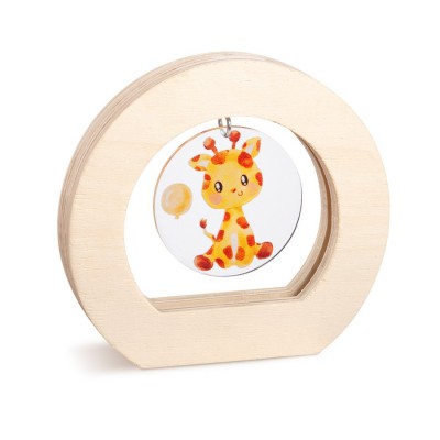 Ξύλινο Οβάλ Καδράκι με Plexi