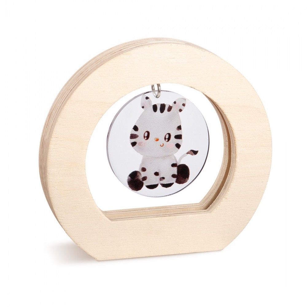 Ξύλινο Οβάλ Καδράκι με Plexi 