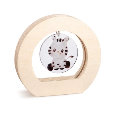 Ξύλινο Οβάλ Καδράκι με Plexi