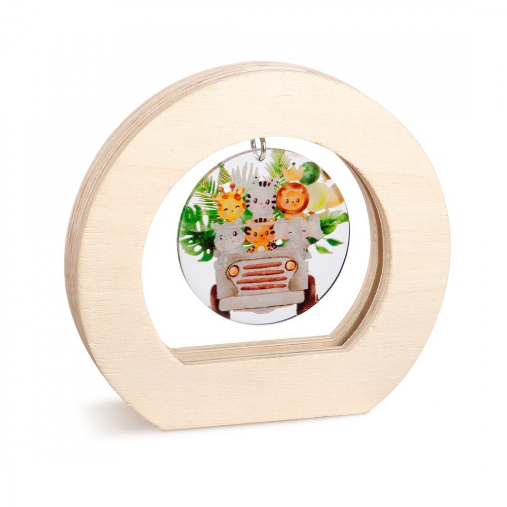 Ξύλινο Οβάλ Καδράκι με Plexi 