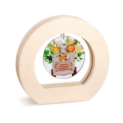 Ξύλινο Οβάλ Καδράκι με Plexi