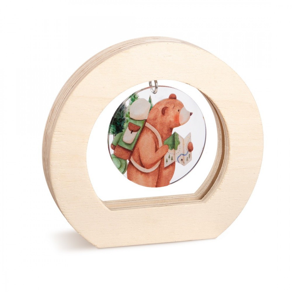 Ξύλινο Οβάλ Καδράκι με Plexi 