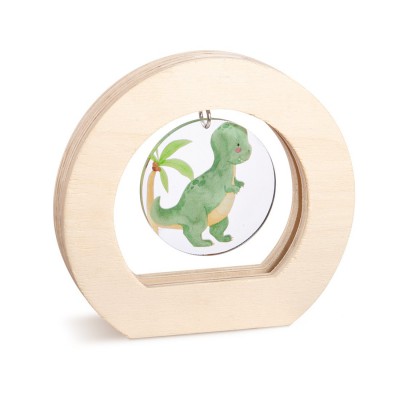 Ξύλινο Οβάλ Καδράκι με Plexi