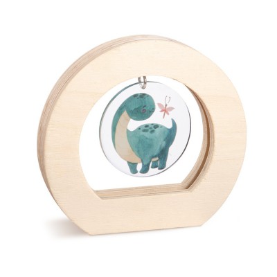 Ξύλινο Οβάλ Καδράκι με Plexi