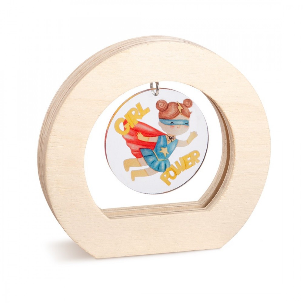 Ξύλινο Οβάλ Καδράκι με Plexi 