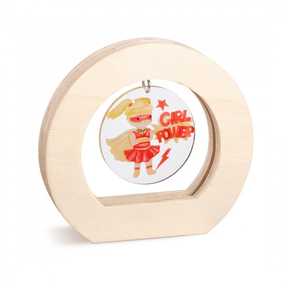 Ξύλινο Οβάλ Καδράκι με Plexi 