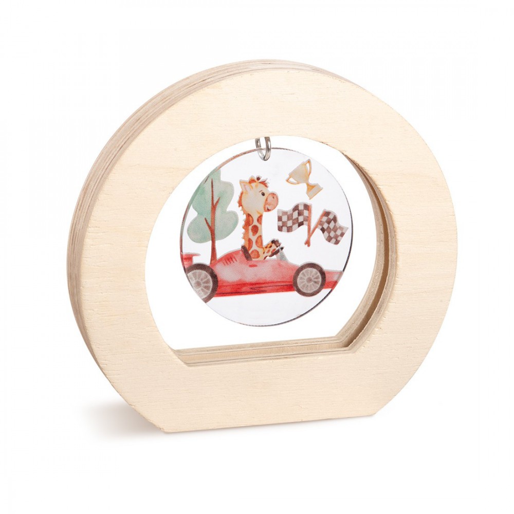 Ξύλινο Οβάλ Καδράκι με Plexi 