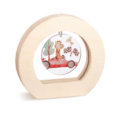 Ξύλινο Οβάλ Καδράκι με Plexi