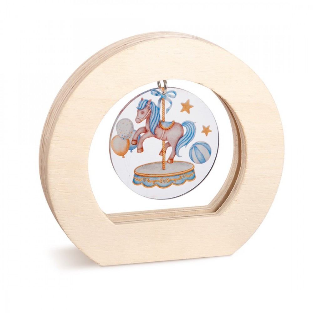 Ξύλινο Οβάλ Καδράκι με Plexi 