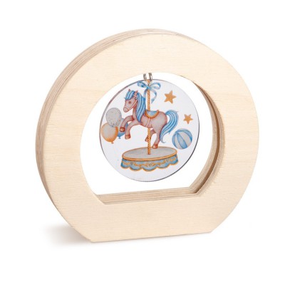 Ξύλινο Οβάλ Καδράκι με Plexi