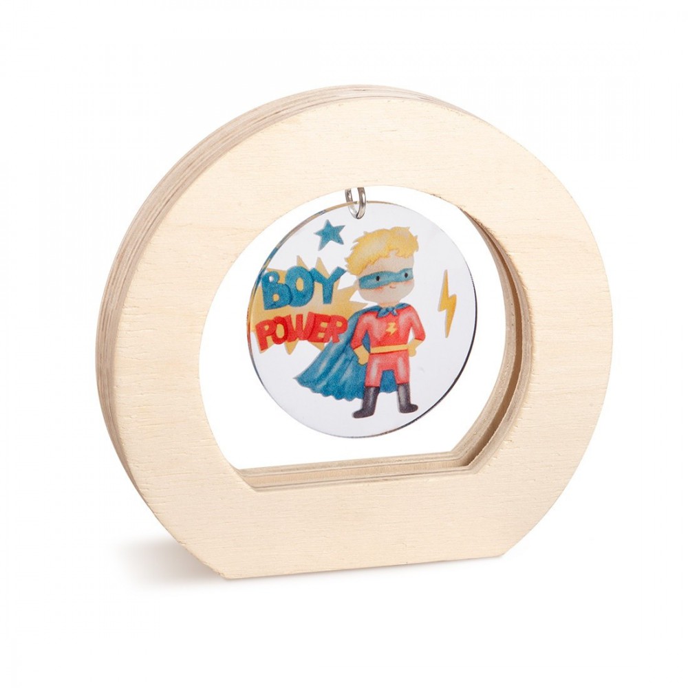 Ξύλινο Οβάλ Καδράκι με Plexi 