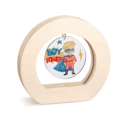 Ξύλινο Οβάλ Καδράκι με Plexi