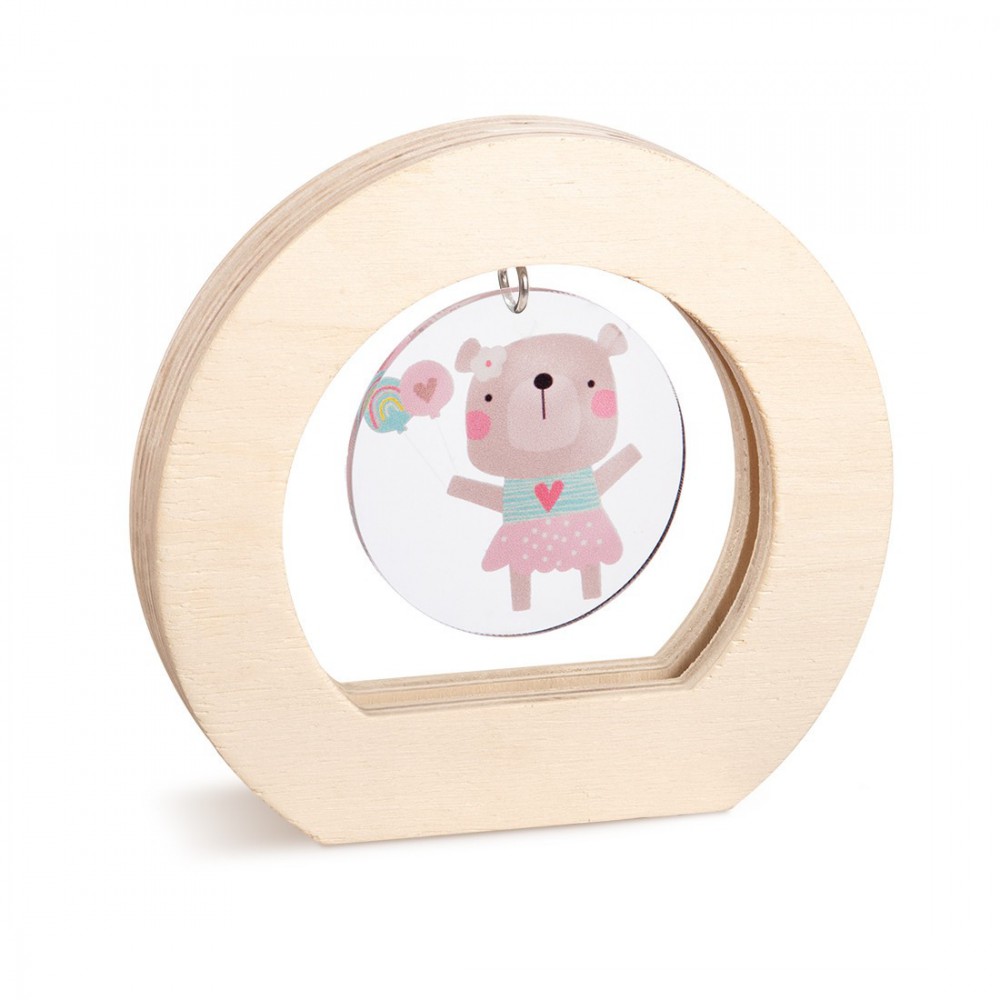 Ξύλινο Οβάλ Καδράκι με Plexi 