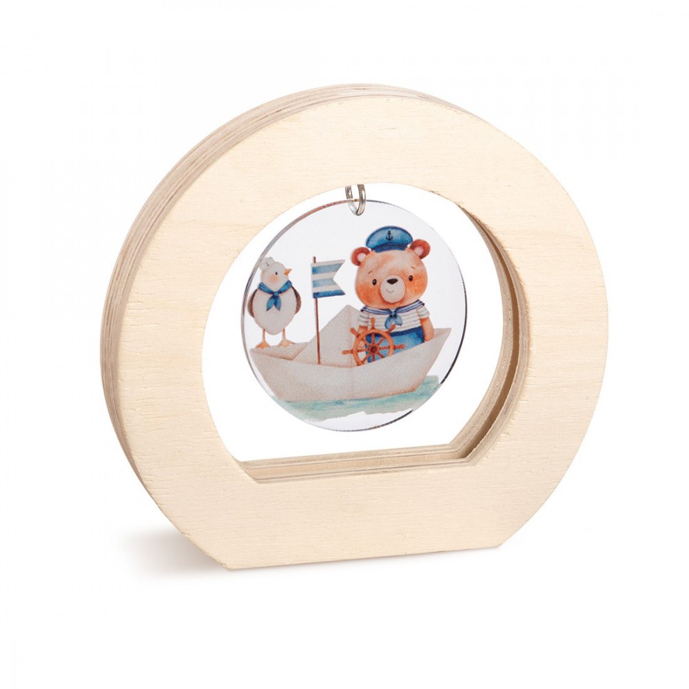 Ξύλινο Οβάλ Καδράκι με Plexi 