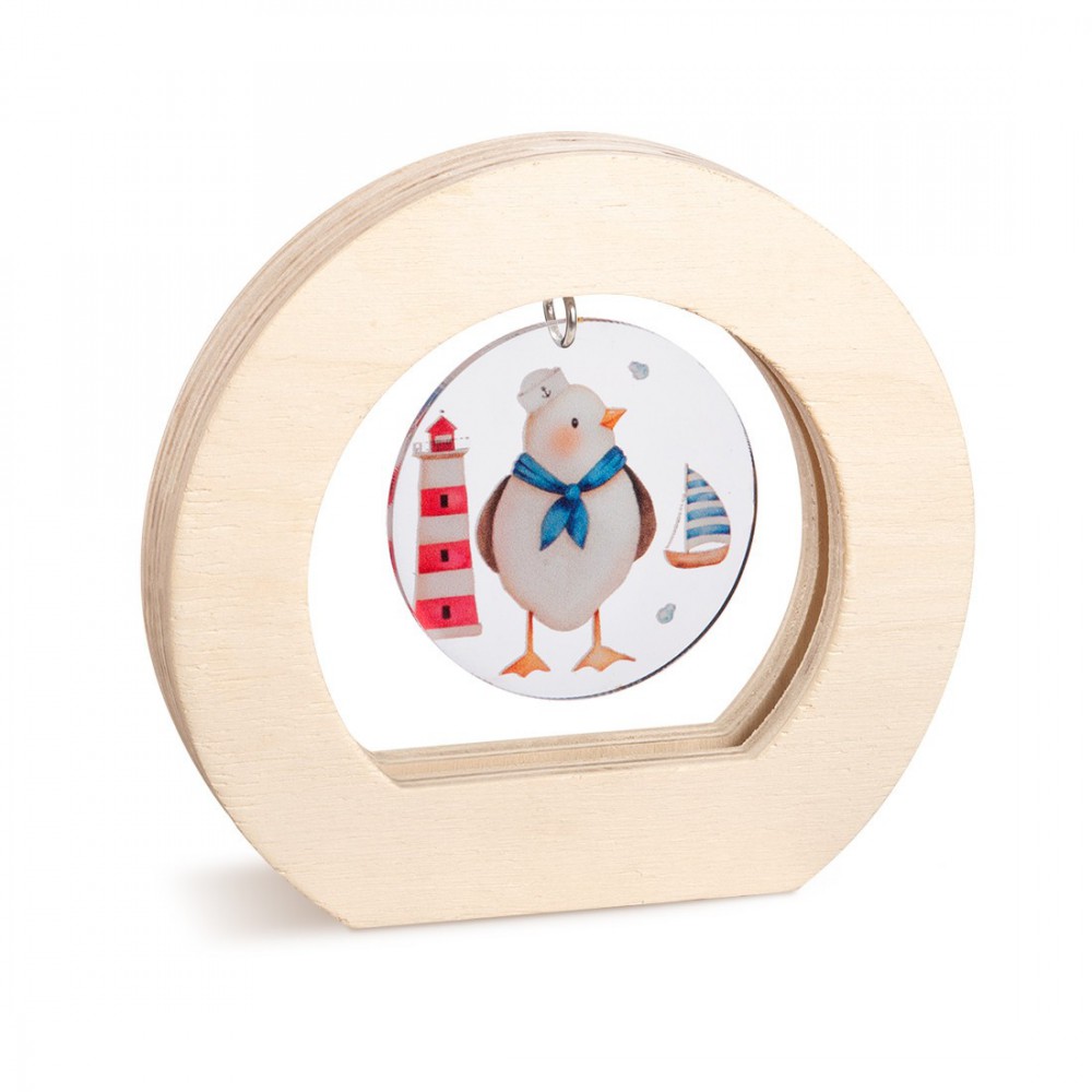 Ξύλινο Οβάλ Καδράκι με Plexi 