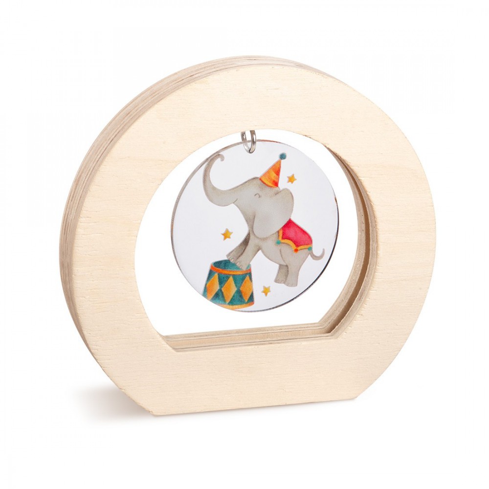 Ξύλινο Οβάλ Καδράκι με Plexi 