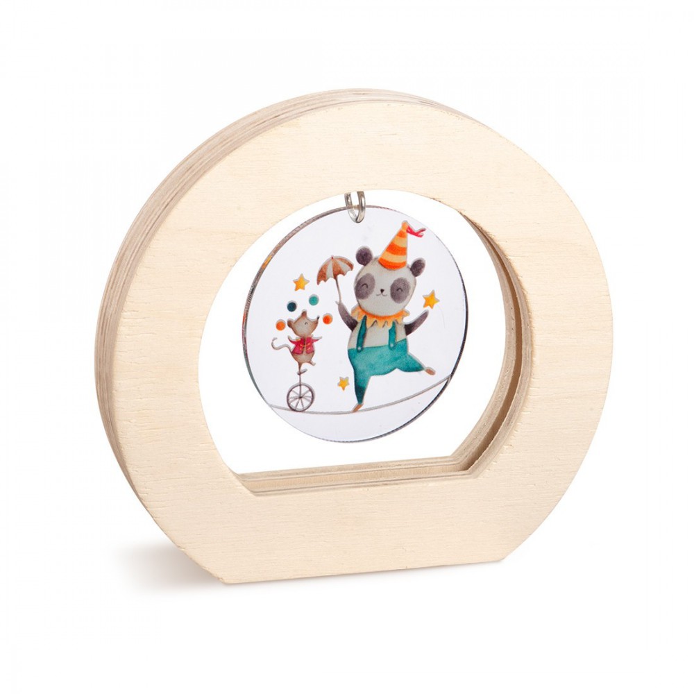 Ξύλινο Οβάλ Καδράκι με Plexi 