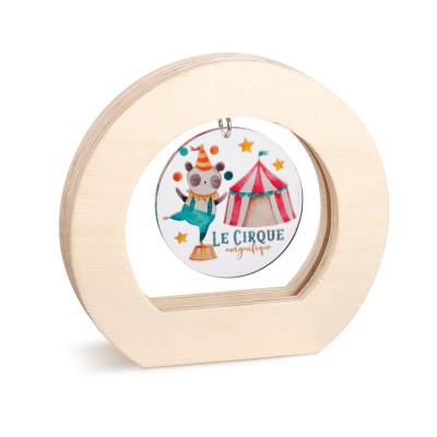 Ξύλινο Οβάλ Καδράκι με Plexi