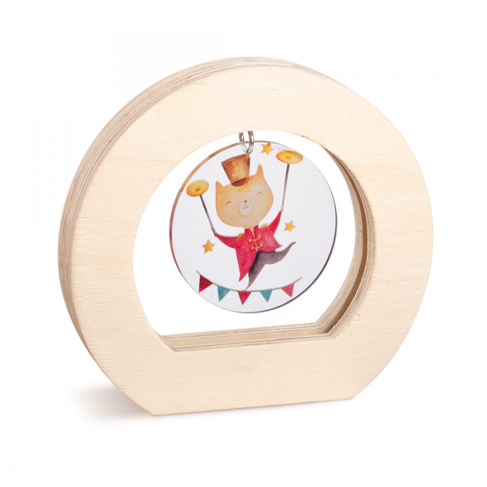 Ξύλινο Οβάλ Καδράκι με Plexi 