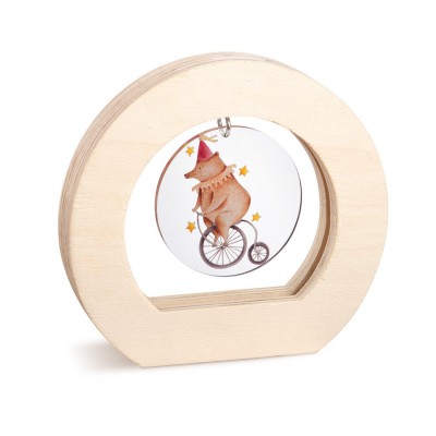 Ξύλινο Οβάλ Καδράκι με Plexi