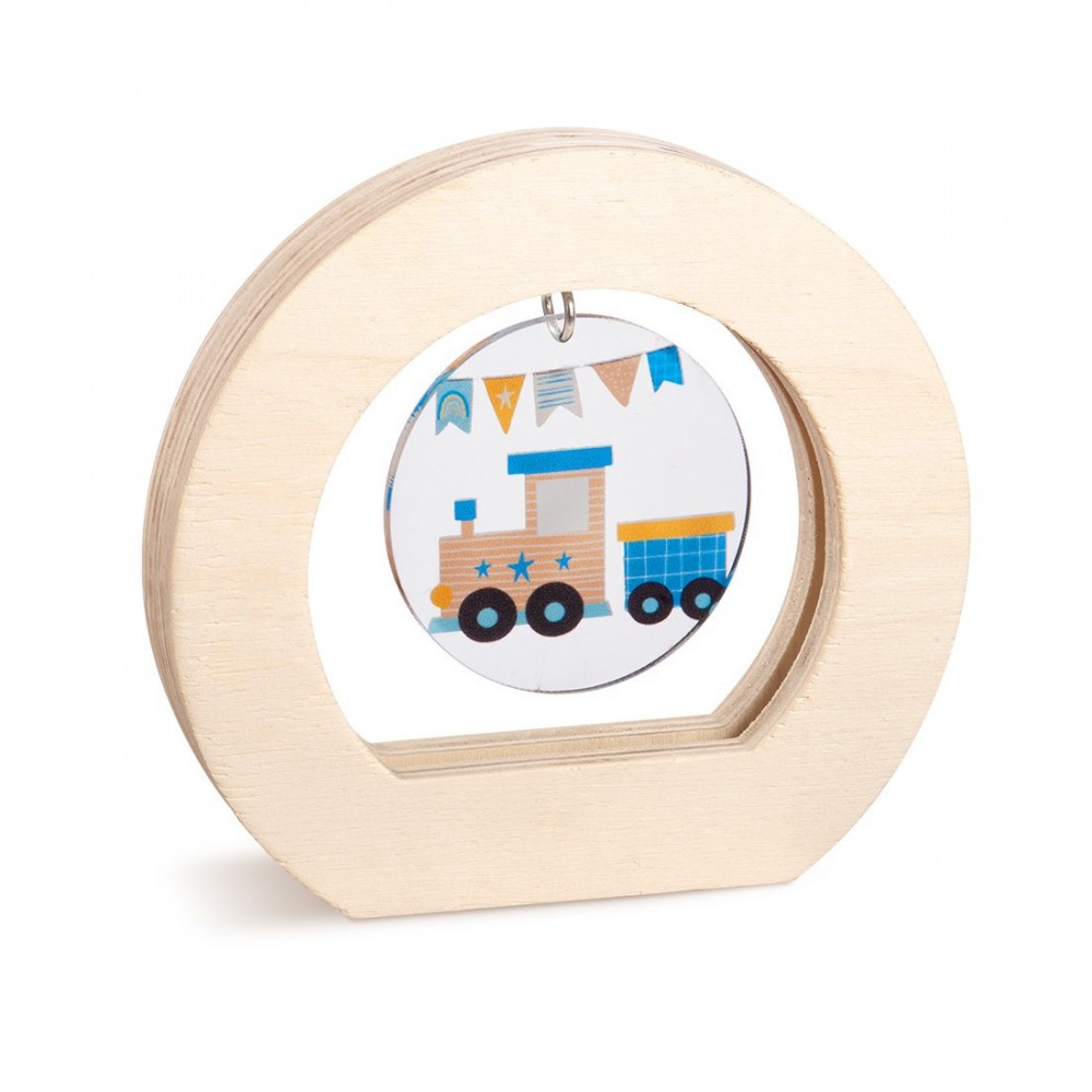 Ξύλινο Οβάλ Καδράκι με Plexi 