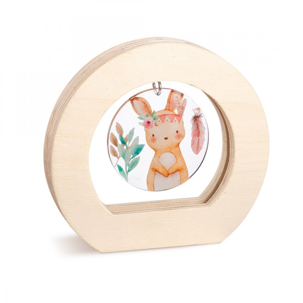 Ξύλινο Οβάλ Καδράκι με Plexi 