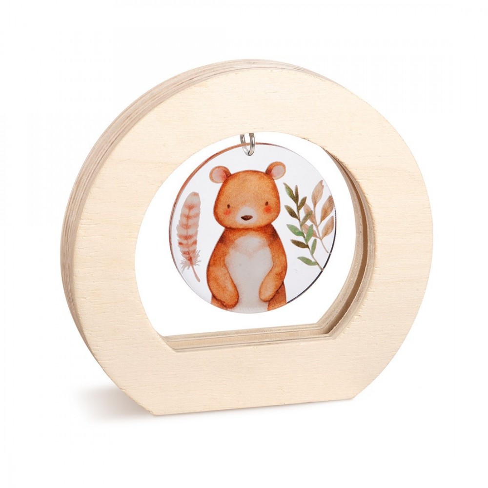 Ξύλινο Οβάλ Καδράκι με Plexi 