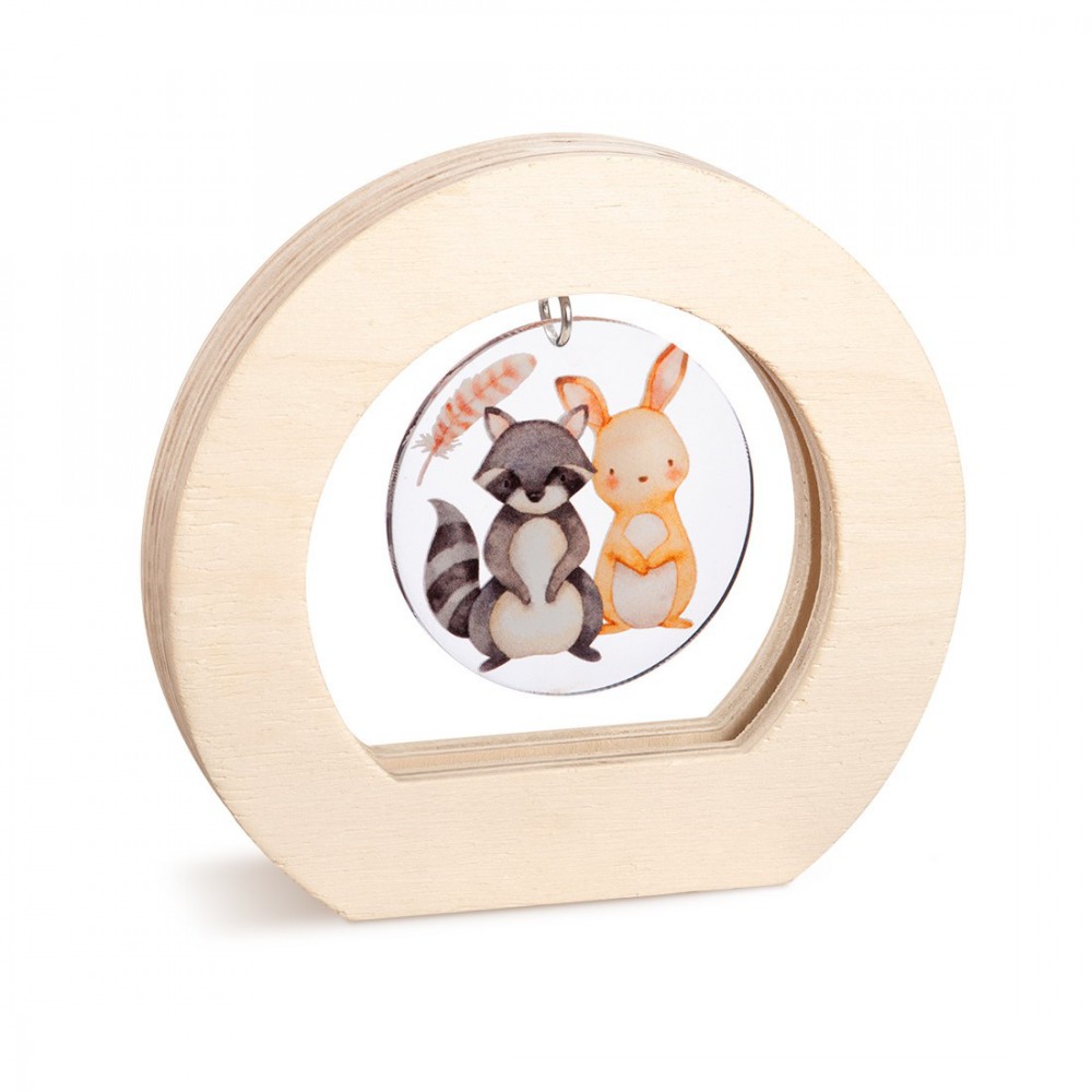 Ξύλινο Οβάλ Καδράκι με Plexi 