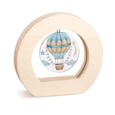 Ξύλινο Οβάλ Καδράκι με Plexi