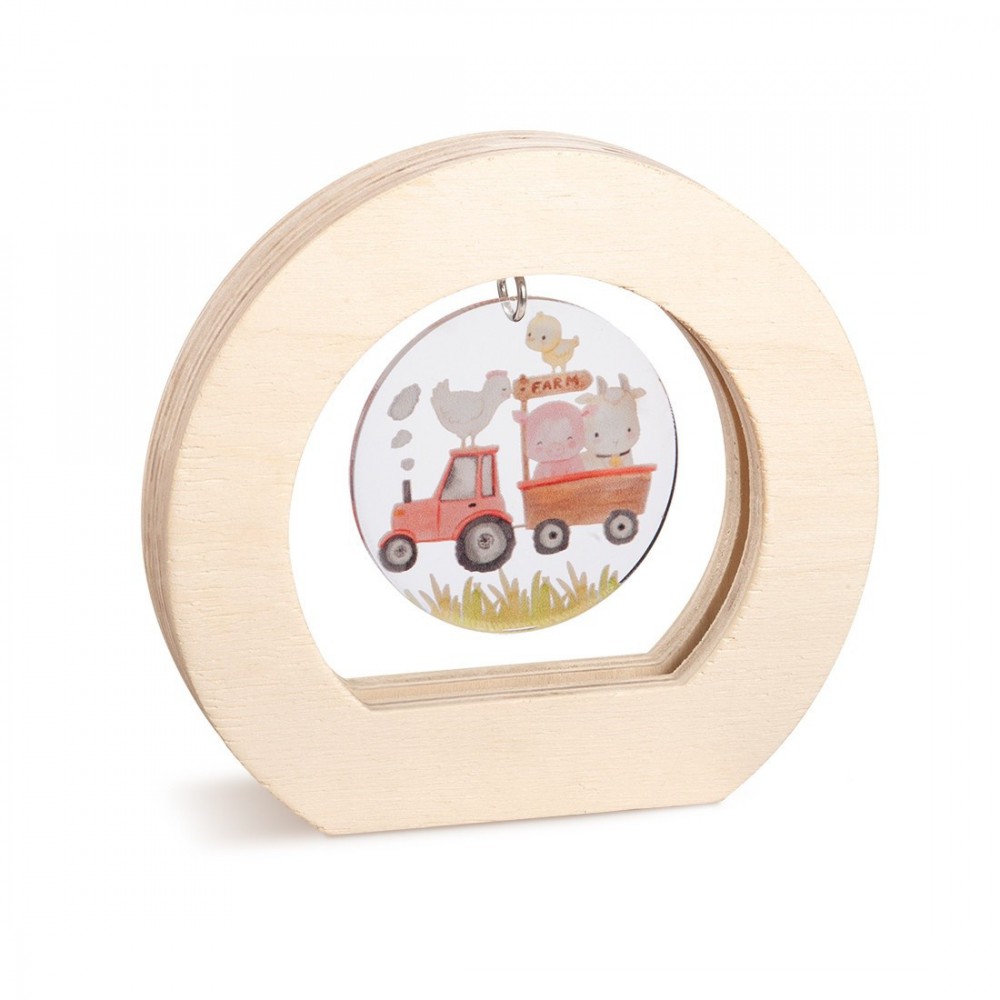 Ξύλινο Οβάλ Καδράκι με Plexi 