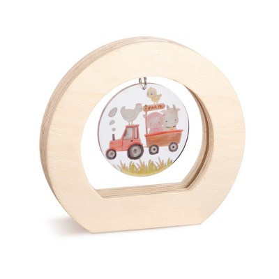 Ξύλινο Οβάλ Καδράκι με Plexi