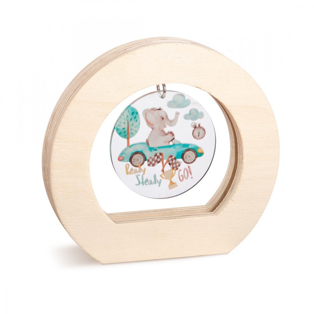 Ξύλινο Οβάλ Καδράκι με Plexi 