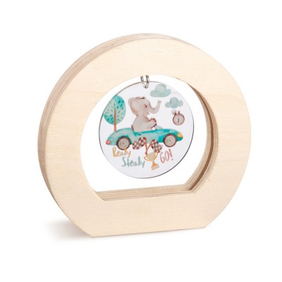 Ξύλινο Οβάλ Καδράκι με Plexi