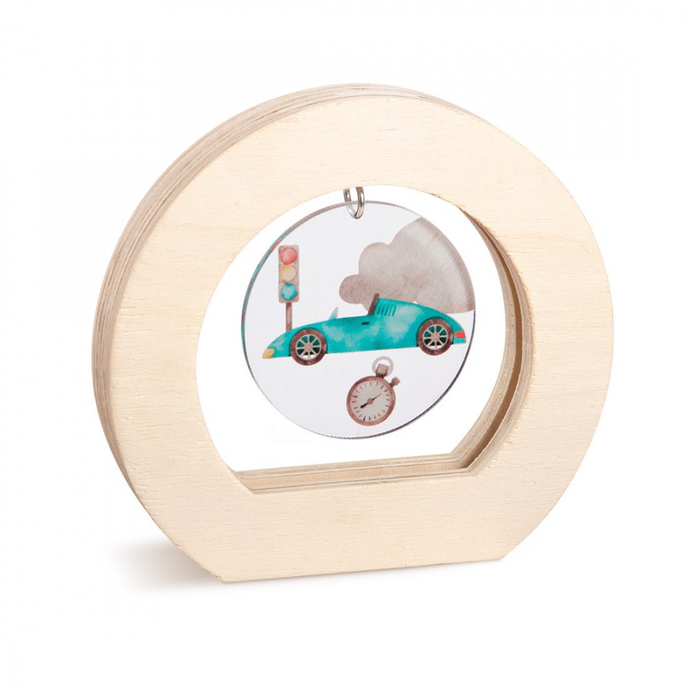 Ξύλινο Οβάλ Καδράκι με Plexi 