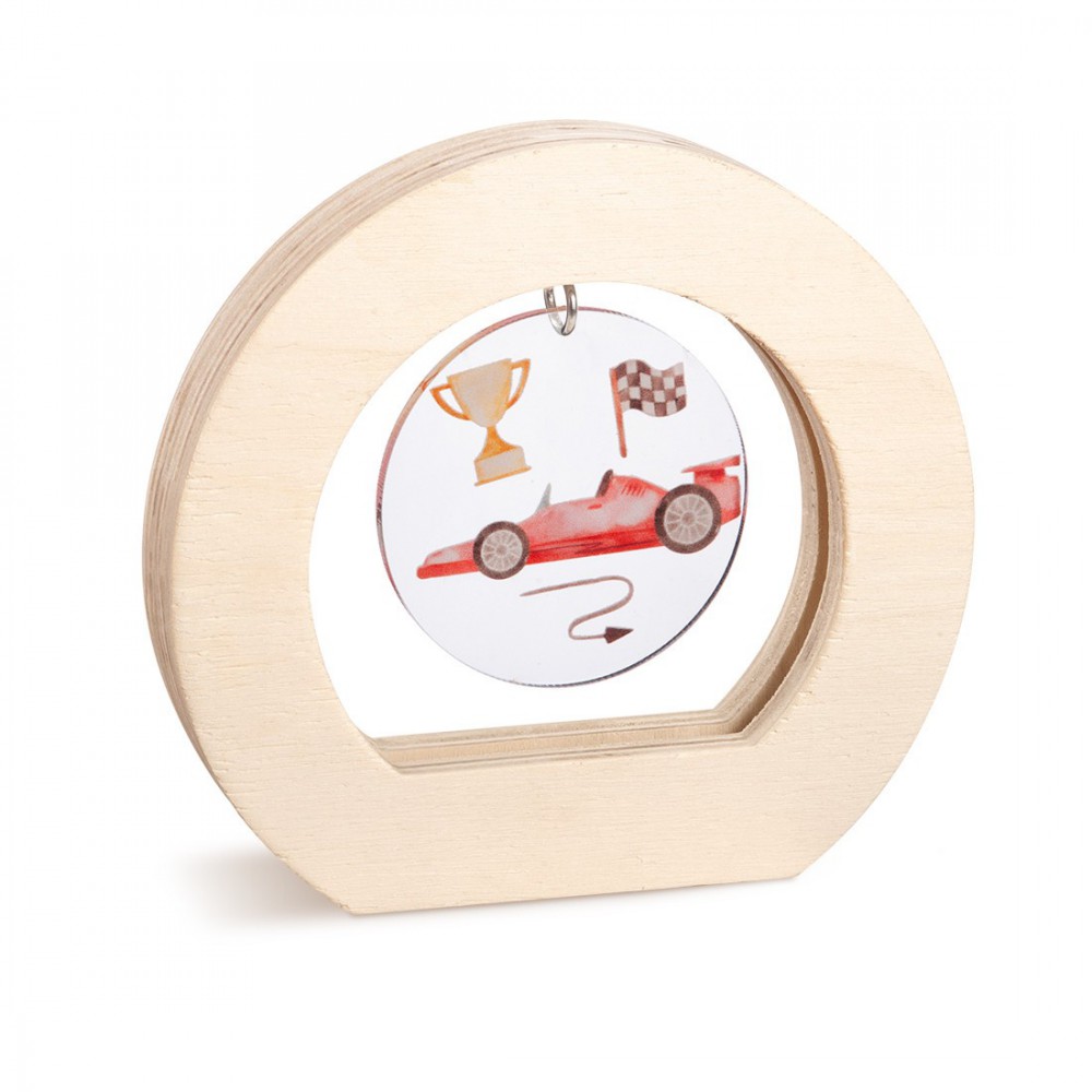 Ξύλινο Οβάλ Καδράκι με Plexi 