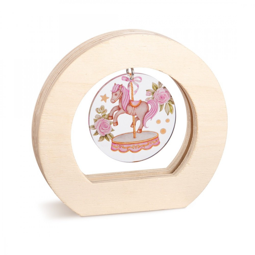 Ξύλινο Οβάλ Καδράκι με Plexi 