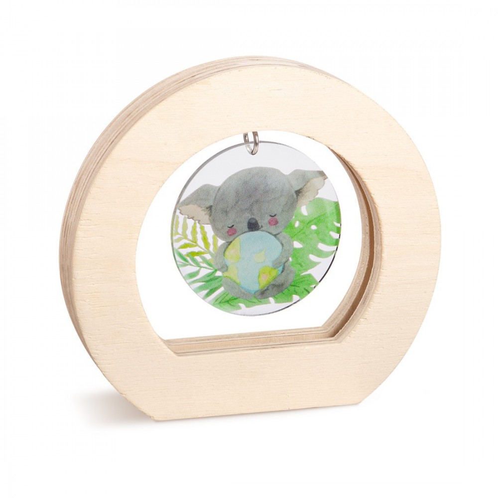 Ξύλινο Οβάλ Καδράκι με Plexi 