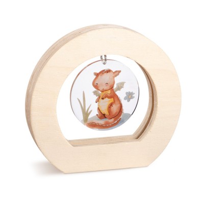 Ξύλινο Οβάλ Καδράκι με Plexi