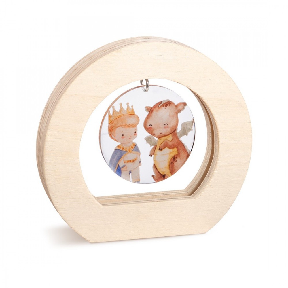 Ξύλινο Οβάλ Καδράκι με Plexi 