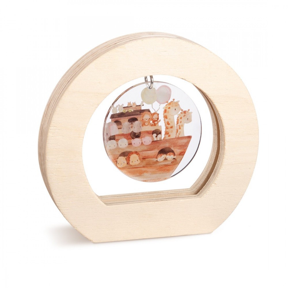 Ξύλινο Οβάλ Καδράκι με Plexi 