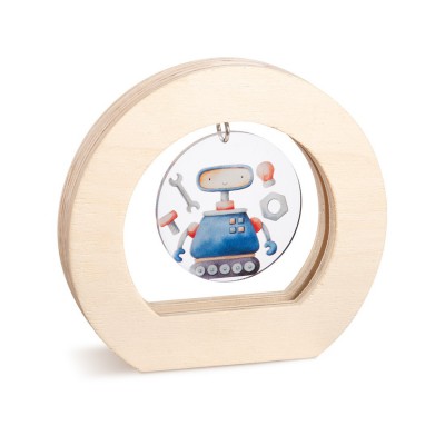 Ξύλινο Οβάλ Καδράκι με Plexi