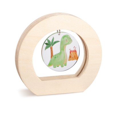 Ξύλινο Οβάλ Καδράκι με Plexi