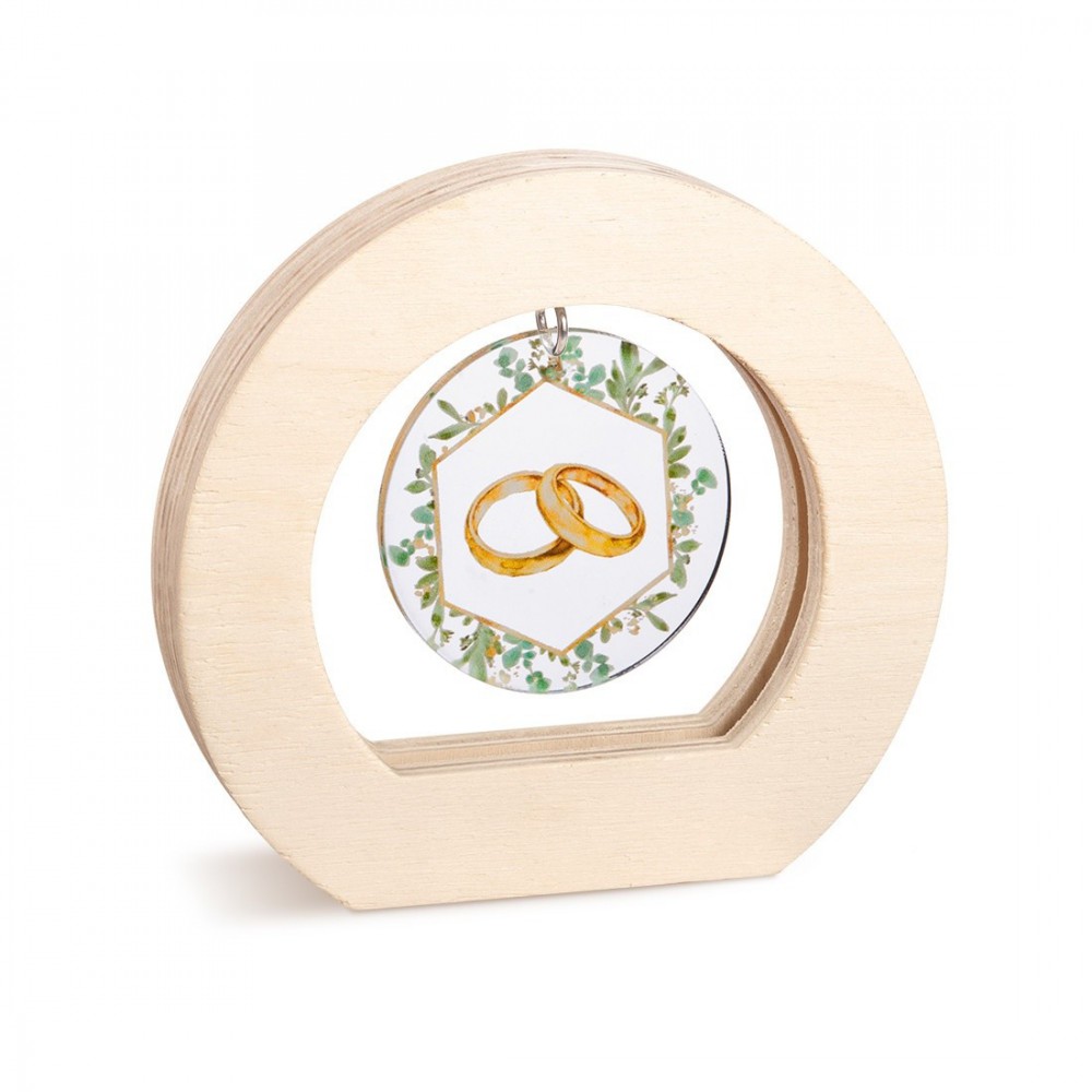 Ξύλινο Οβάλ Καδράκι με Plexi 