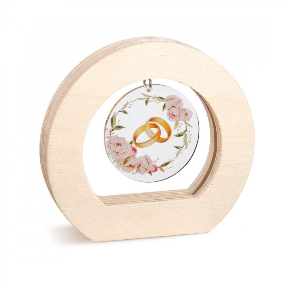 Ξύλινο Οβάλ Καδράκι με Plexi 